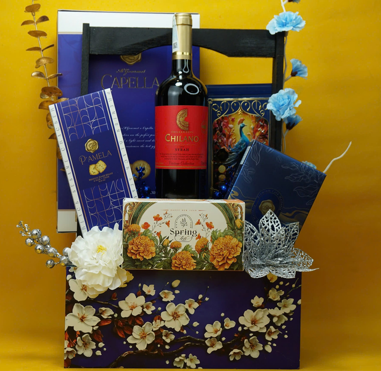 giỏ quà tết rượu chilano syrah g121 giỏ quà tết rượu chilano syrah g121