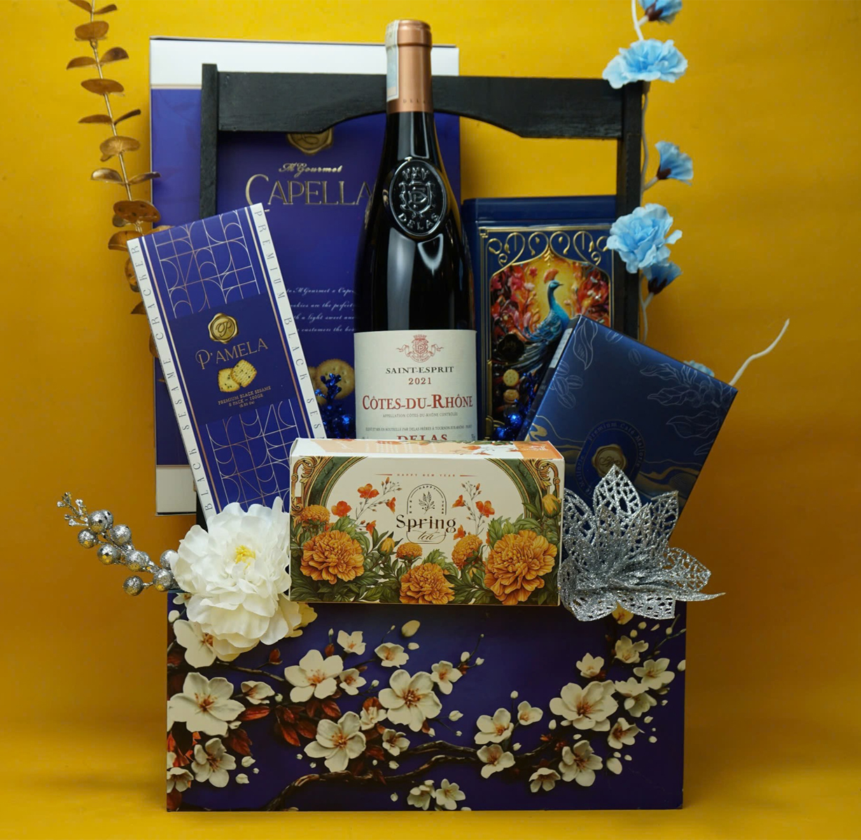 giỏ quà tết delas saint esprit cote du rhone g133 giỏ quà tết delas saint esprit cote du rhone g133