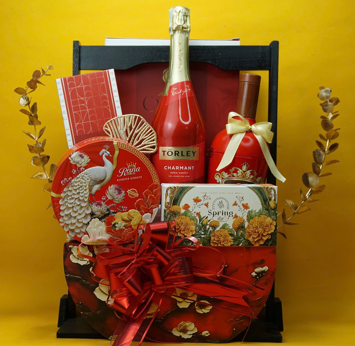 giỏ quà tết torley sweet red sparkling wine g85