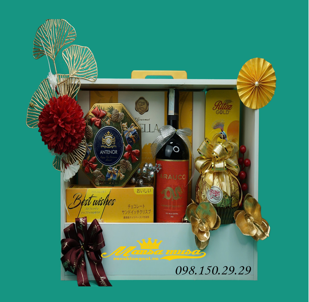 giỏ quà tết vang arauco carbernet sauvignon g71 giỏ quà tết vang arauco carbernet sauvignon g71