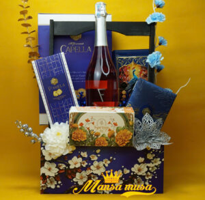 giỏ quà tết rượu vang fogoso rosa g117