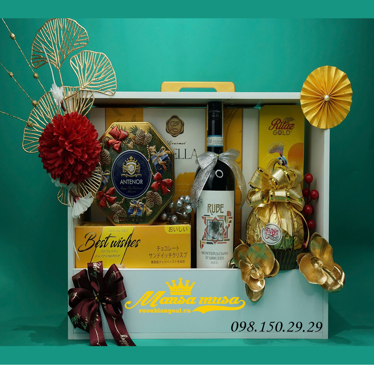 Giỏ quà tết vang ý rube montepulciano d'abruzzo doc 2025 G47