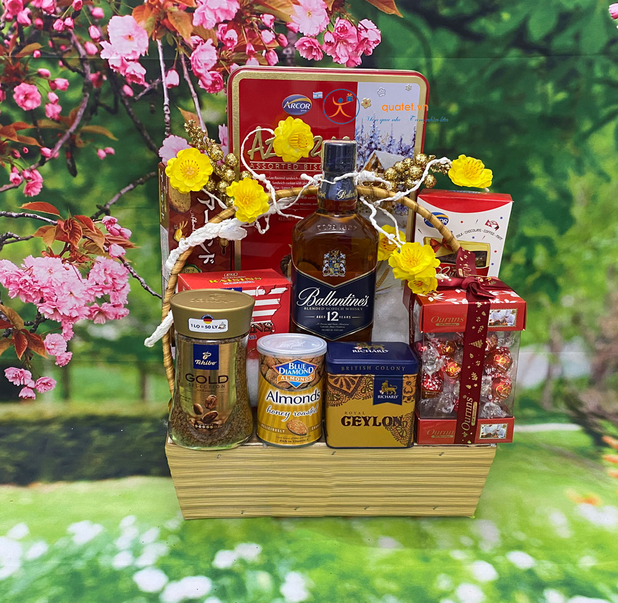 giỏ quà tết ballantines 12 g15 giỏ quà tết ballantines 12 g15
