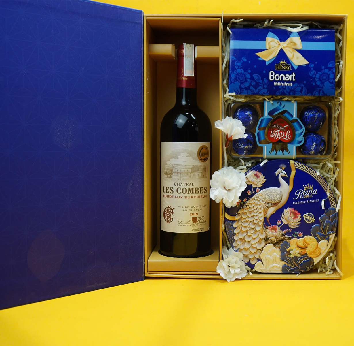 hộp quà tết vang château les combes h26 hộp quà tết vang château les combes h26